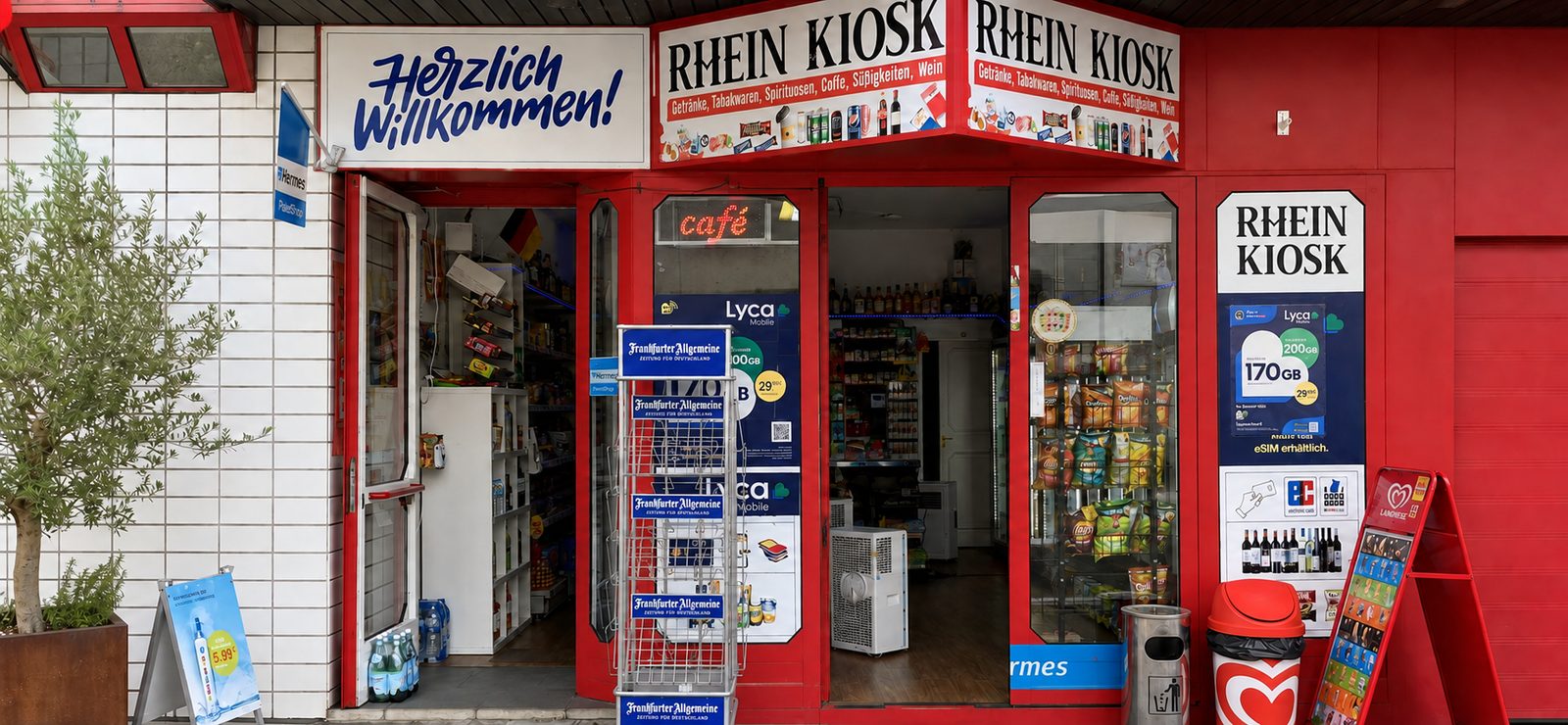 Eingang des Rhein Kiosk in der Hauptstraße 31
